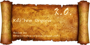 Kühne Orgona névjegykártya
