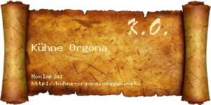 Kühne Orgona névjegykártya