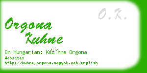 orgona kuhne business card